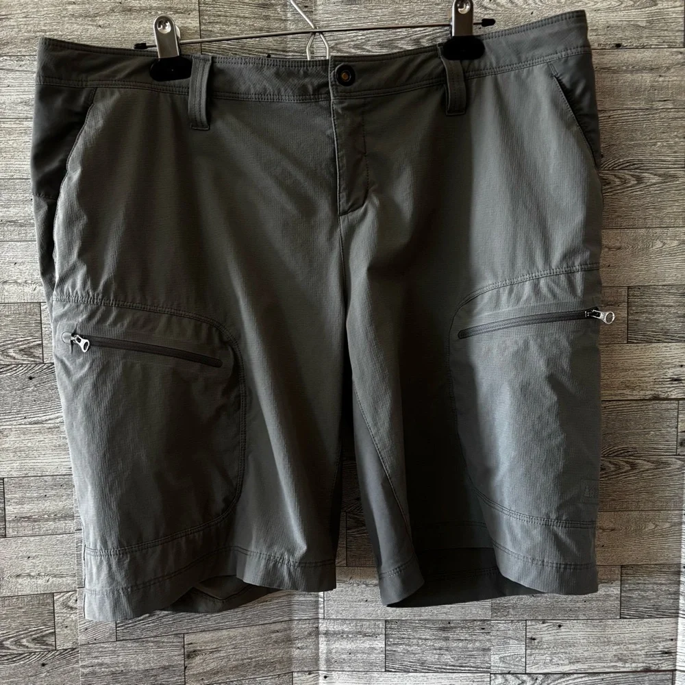 REI dark gray nylon cargo hiking shorts‎